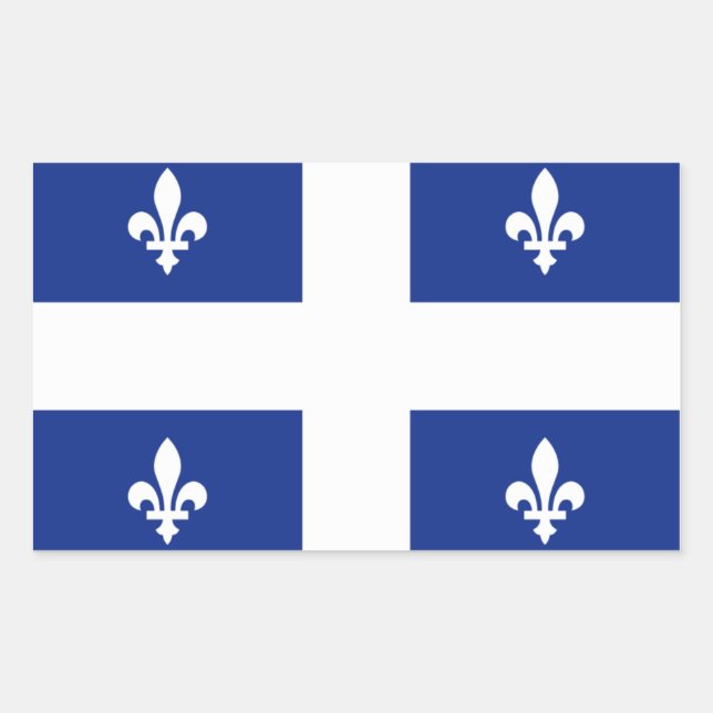 Pegatina Rectangular Bandera "Quebec" (Anverso)