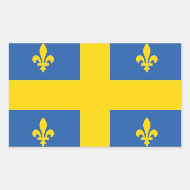 Pegatina Rectangular Bandera quebequesa ucraniana de Quebec en Ucrania (Anverso)