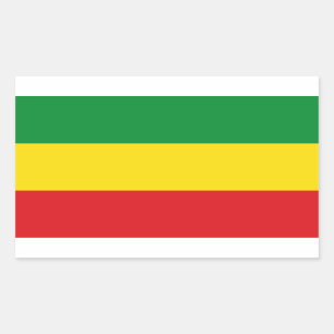 Pegatina Rectangular Bandera Rastafari Etíope Rasta
