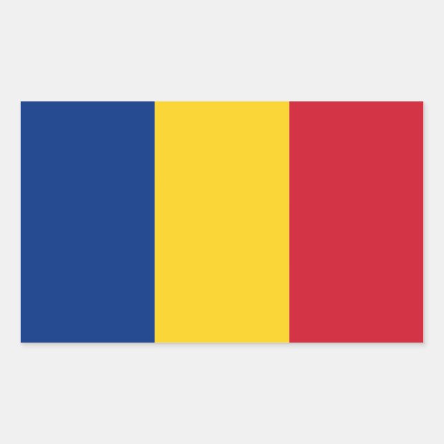 Pegatina Rectangular Bandera rumana (Anverso)