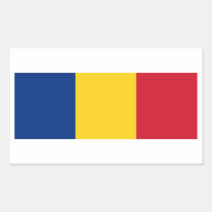 Pegatina Rectangular Bandera rumana