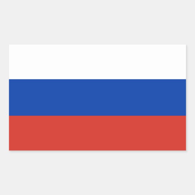 Pegatina Rectangular Bandera rusa (Anverso)