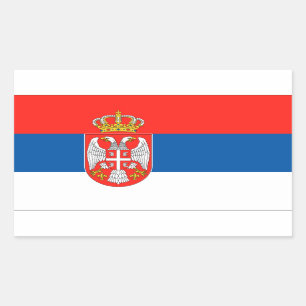 Pegatina Rectangular Bandera serbia
