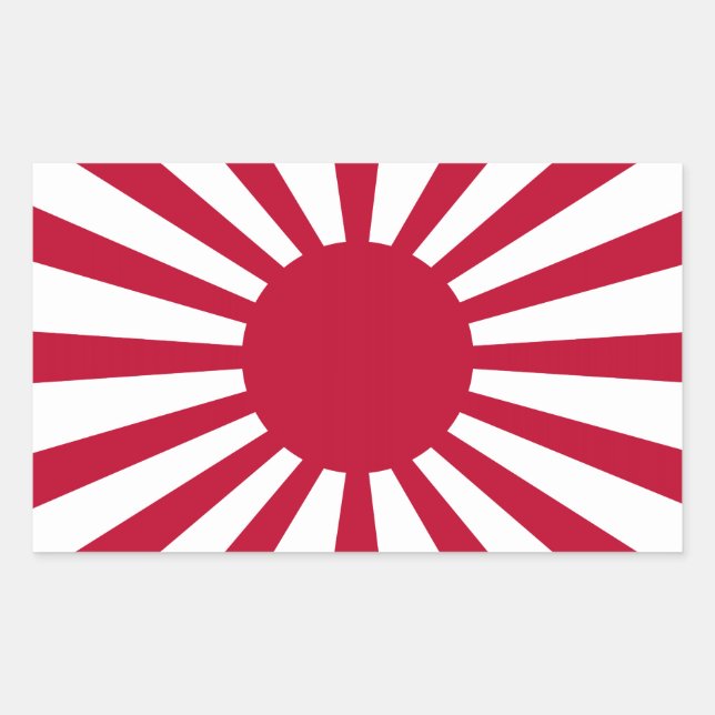 Pegatina Rectangular Bandera solar en ascenso en Japón (Anverso)