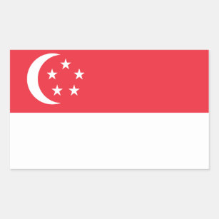Pegatina Rectangular Bandera Stickers* de Singapur
