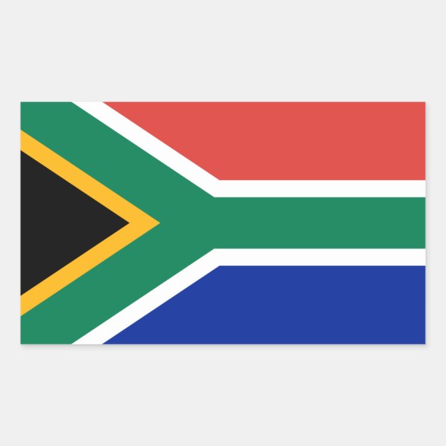 Pegatina Rectangular Bandera sudafricana, bandera de Sudáfrica (Anverso)