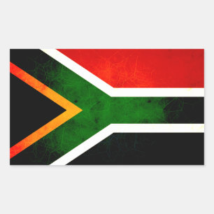 Pegatina Rectangular Bandera sudafricana moderna de Edgy