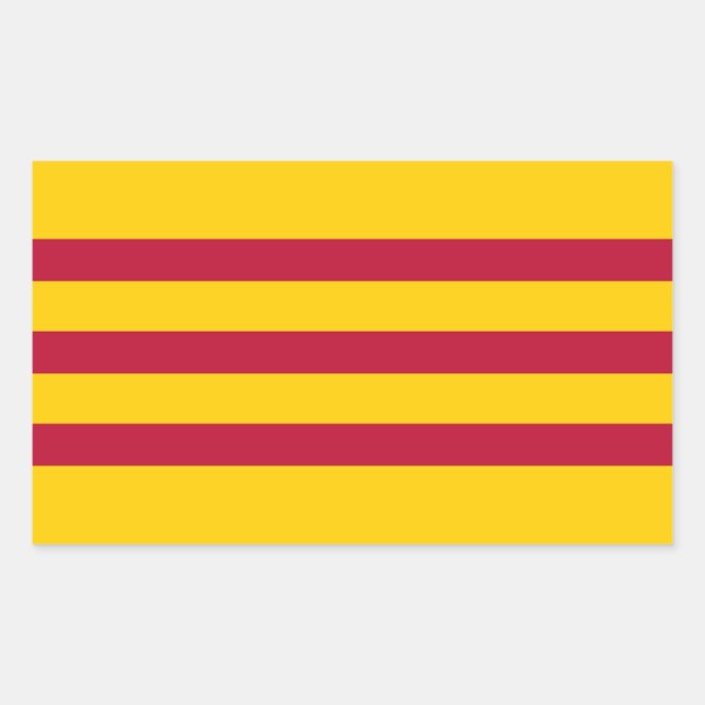 Pegatina Rectangular Bandera sudvietnamita - Vietnam Co o vàng ba s・jug (Anverso)