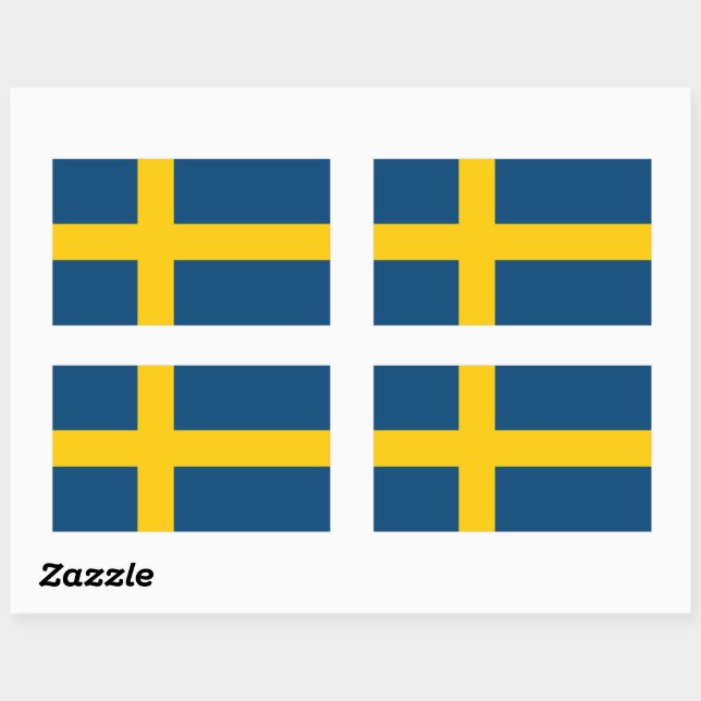 Pegatina Rectangular Bandera sueca (Hoja)