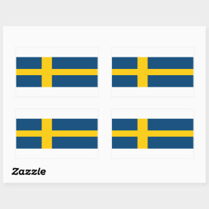 Pegatina Rectangular Bandera sueca