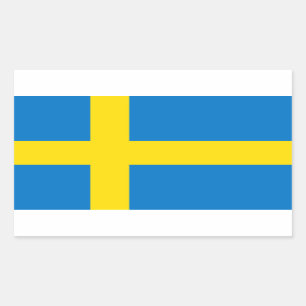 Pegatina Rectangular Bandera sueca