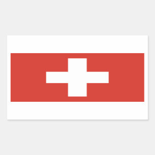 Pegatina Rectangular Bandera Suiza