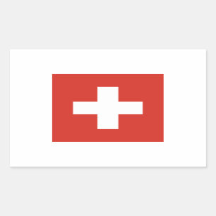 Pegatina Rectangular Bandera Suiza