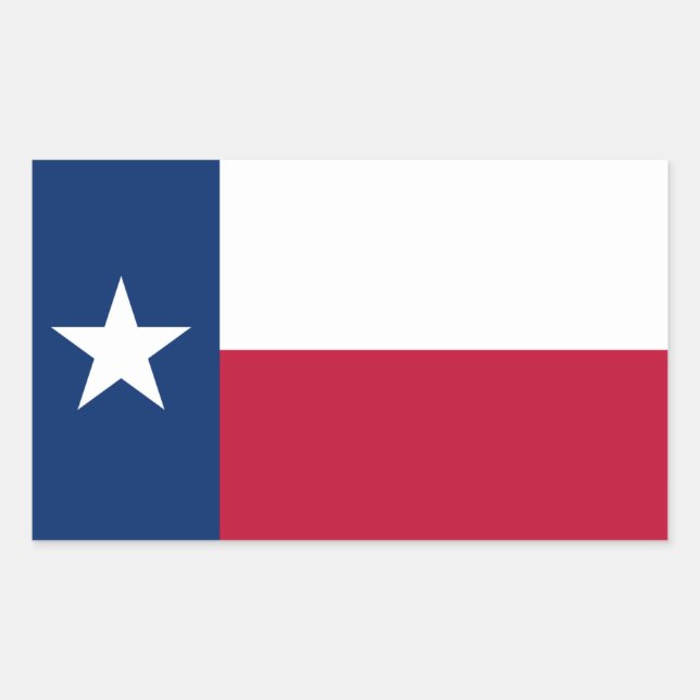 Pegatina Rectangular Bandera texana, Bandera de Texas (Anverso)