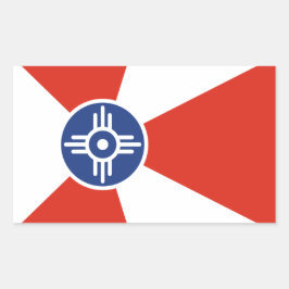 Pegatina Rectangular Bandera TIC de Wichita Kansas