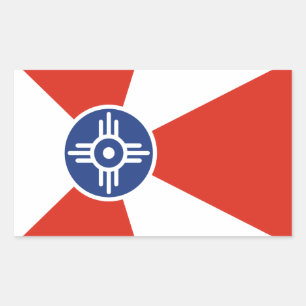 Pegatina Rectangular Bandera TIC de Wichita Kansas