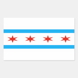 Pegatina Rectangular Bandera tradicional de Chicago