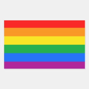 Pegatina Rectangular Bandera tradicional del Orgullo Gay