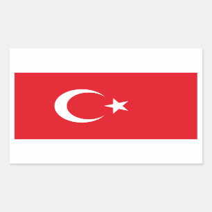 Pegatina Rectangular Bandera turca/turca