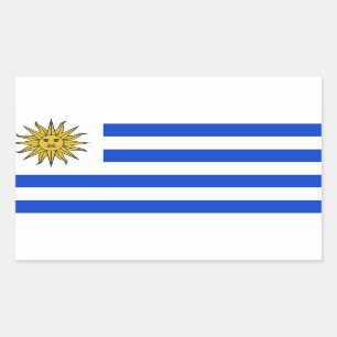 Pegatina Rectangular Bandera Uruguay