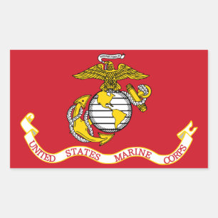 Pegatina Rectangular Bandera USMC