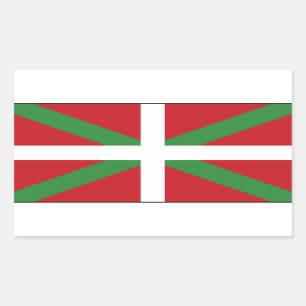 Pegatina Rectangular Bandera vasca España