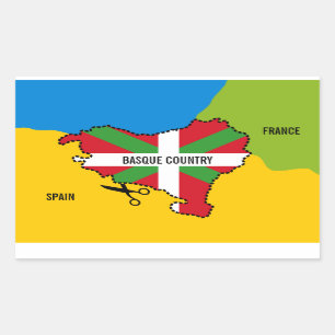 Pegatina Rectangular Bandera vasca Ikurriña, independencia vasca del