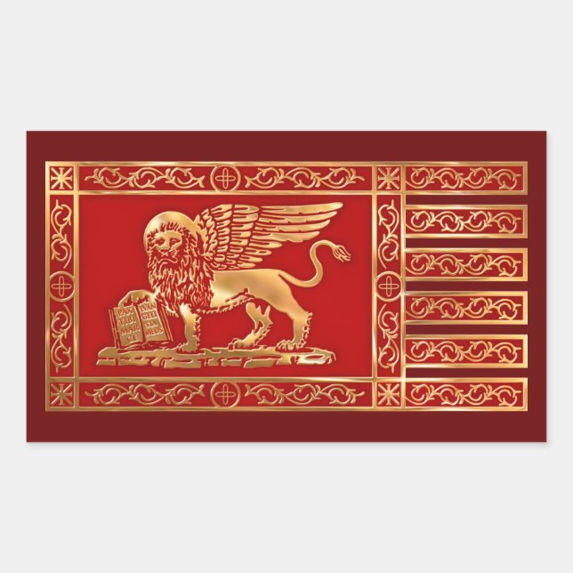 Pegatina Rectangular Bandera veneciana (Anverso)