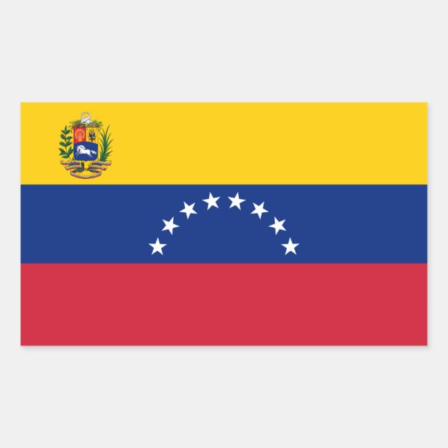 Pegatina Rectangular Bandera venezolana, bandera de Venezuela (Anverso)