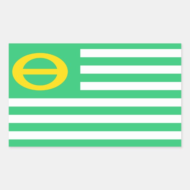 Pegatina Rectangular bandera verde de la ecología de estados unidos (Anverso)