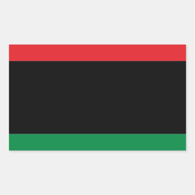 Pegatina Rectangular Bandera verde y negra roja (Anverso)