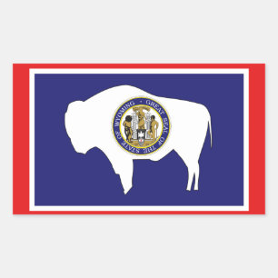 Pegatina Rectangular Bandera Wyoming