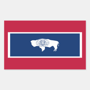 Pegatina Rectangular Bandera Wyomingita, Bandera de Wyoming