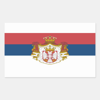 Pegatina Rectangular Bandera y escudo de armas serbios, bandera de Serb