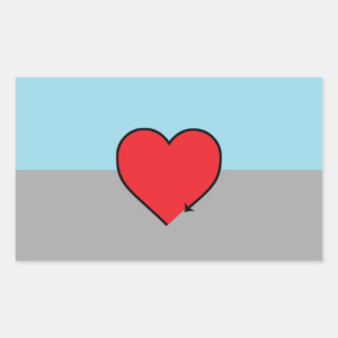 Pegatina Rectangular Bandera y símbolo del orgullo autosexual