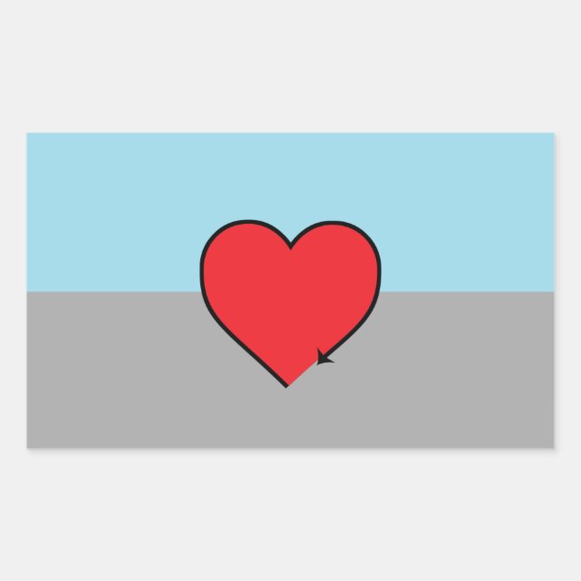 Pegatina Rectangular Bandera y símbolo del orgullo autosexual (Anverso)