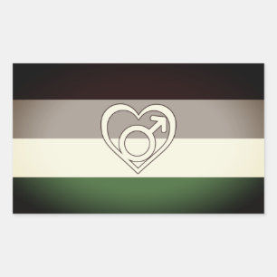 Pegatina Rectangular Bandera y símbolo del Orgullo de Androphilia