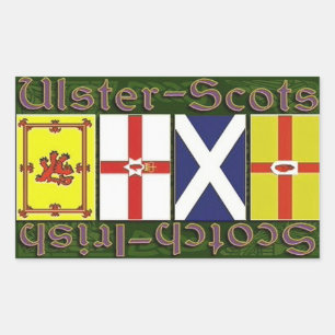 Pegatina Rectangular Banderas de Escocia y Ulster