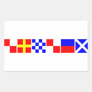 Pegatina Rectangular Banderas de señalización marítima de la zona este 
