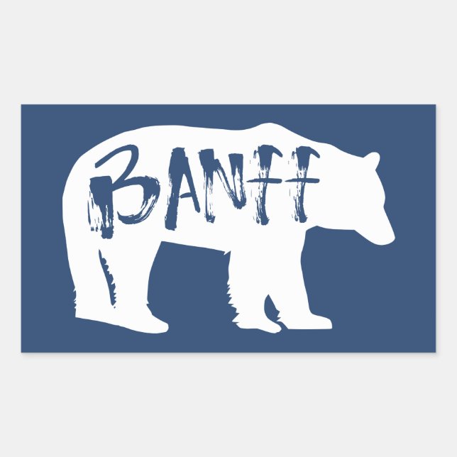 Pegatina Rectangular Banff Bear (Anverso)