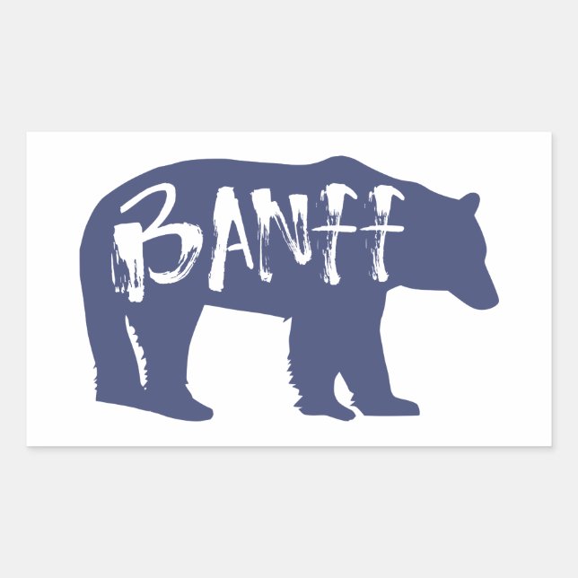 Pegatina Rectangular Banff Bear (Anverso)