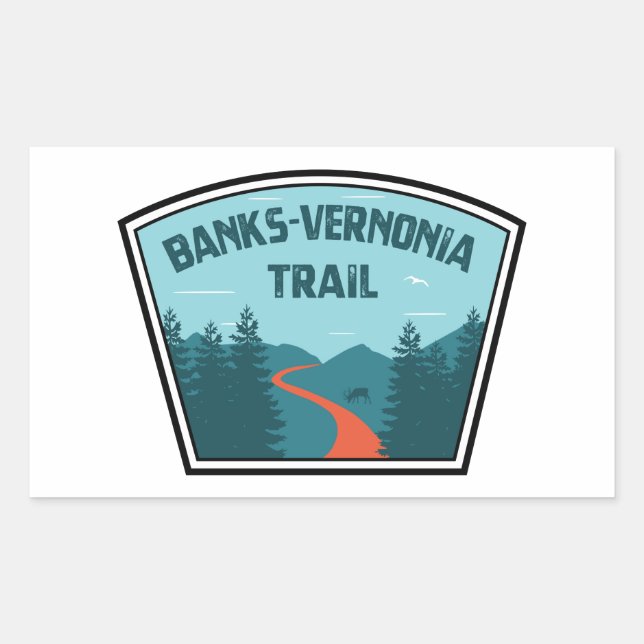 Pegatina Rectangular Banks-Vernonia Trail (Anverso)