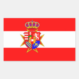 Pegatina Rectangular Banner blanco rojo Gran Ducado de la Toscana