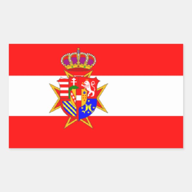 Pegatina Rectangular Banner blanco rojo Gran Ducado de la Toscana (Anverso)