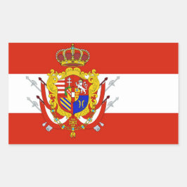 Pegatina Rectangular Banner blanco rojo Gran Ducado de la Toscana