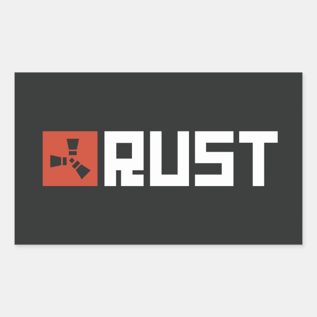 Pegatina Rectangular Banner RUST BRWB (Anverso)