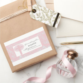 Pegatina Rectangular Baptismo Nieta Rosa Lace Personalizada