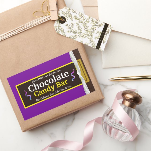 Pegatina Rectangular Bar de vándalos de chocolate personalizado (Regalar)