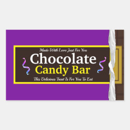 Pegatina Rectangular Bar de vándalos de chocolate personalizado