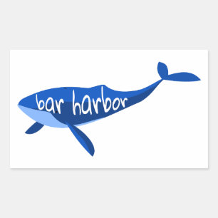 Pegatina Rectangular Bar Harbour Maine Whale